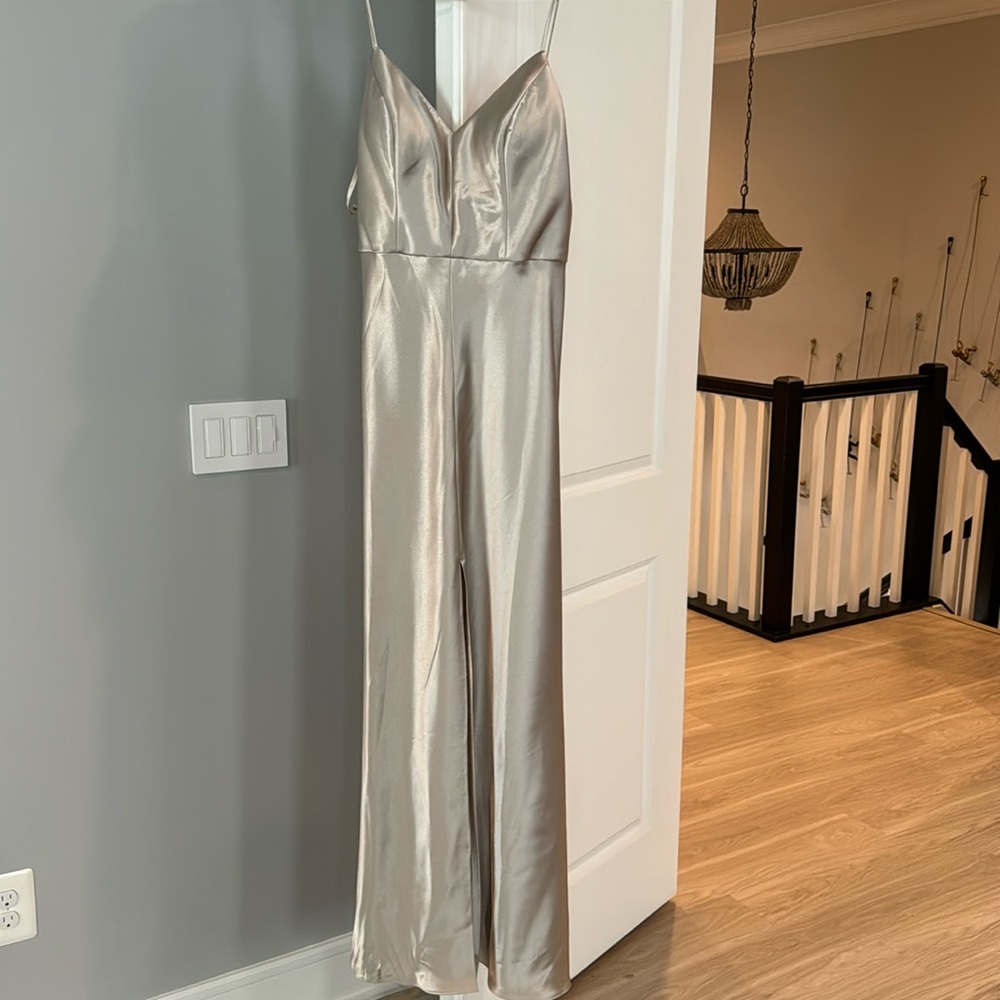 BRAND NEW Jenny Yoo bridesmaid dress! Latte Satin Back Crepe! Unaltered!